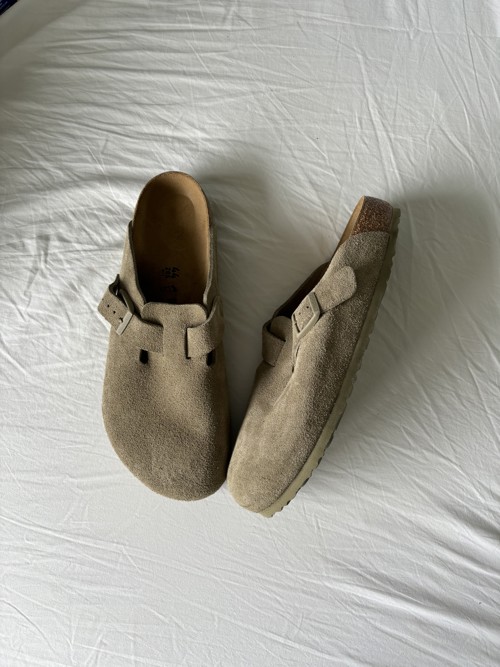 Birkenstock Boston Suede Faded Khaki