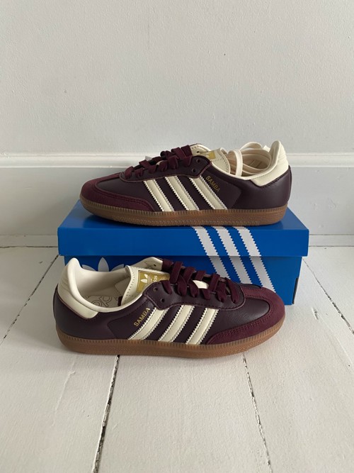 Adidas Samba OG Maroon / Cream White / Gold Metallic