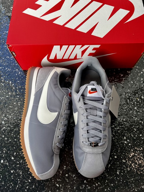 Nike Cortez Textile Cement Grey Gum Light Brown Safety Orange Sail
