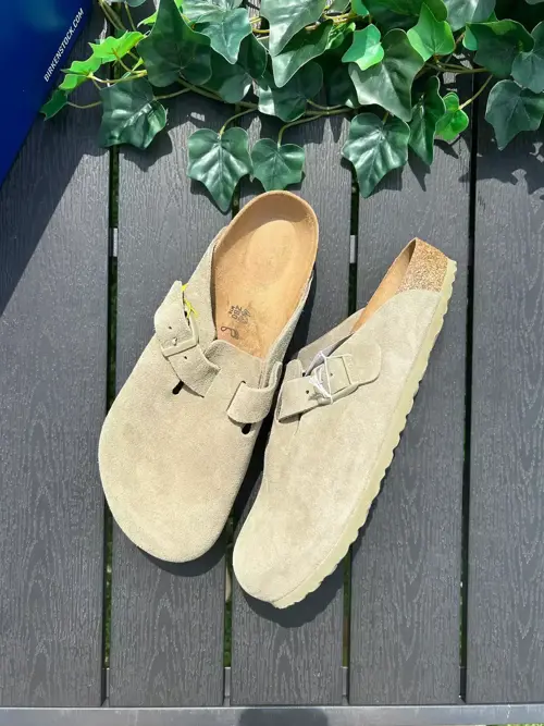 Birkenstock Boston Suede Faded Khaki