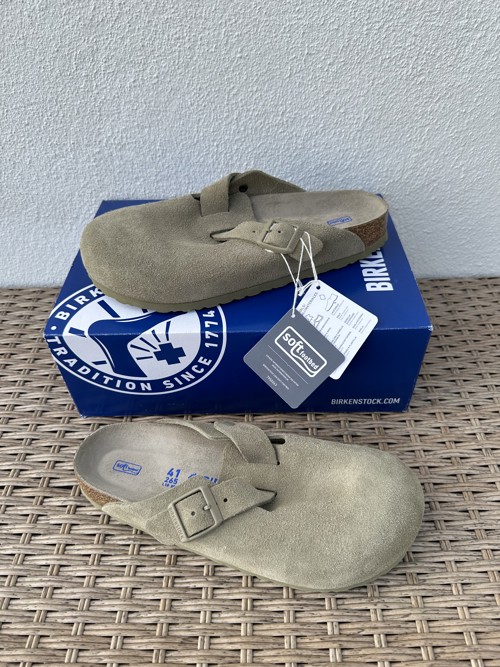 Birkenstock Boston Suede Faded Khaki