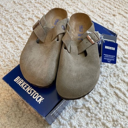 Birkenstock Boston Suede Faded Khaki