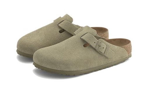 Birkenstock Boston Suede Faded Khaki