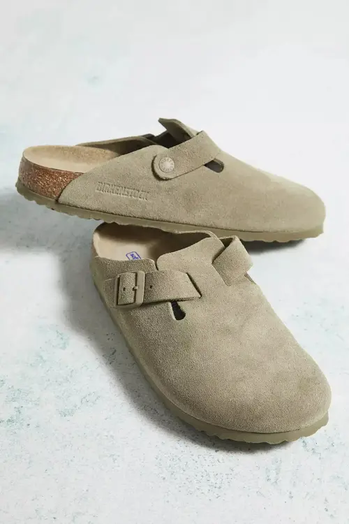 Birkenstock Boston Suede Faded Khaki