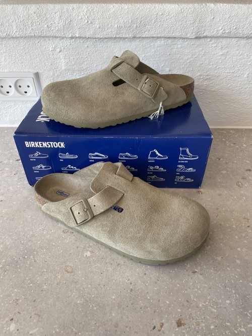 Birkenstock Boston Suede Faded Khaki