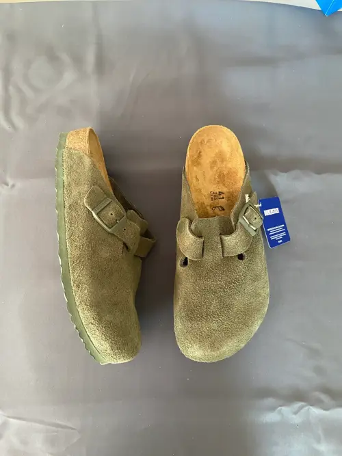 Birkenstock Boston Suede Faded Khaki