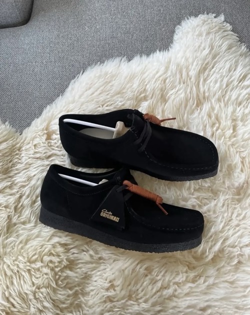 Clarks Wallabee Black Suede