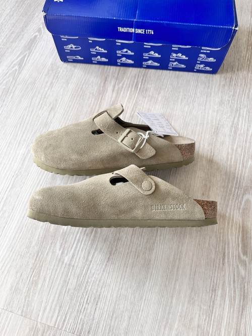 Birkenstock Boston Suede Faded Khaki