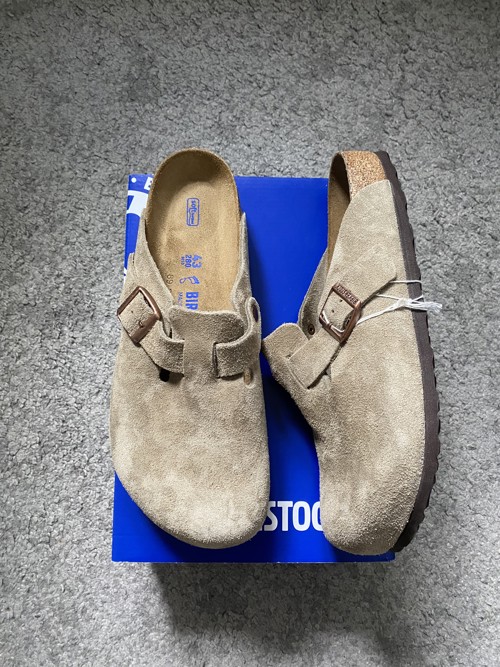 Birkenstock Boston Suede Faded Khaki