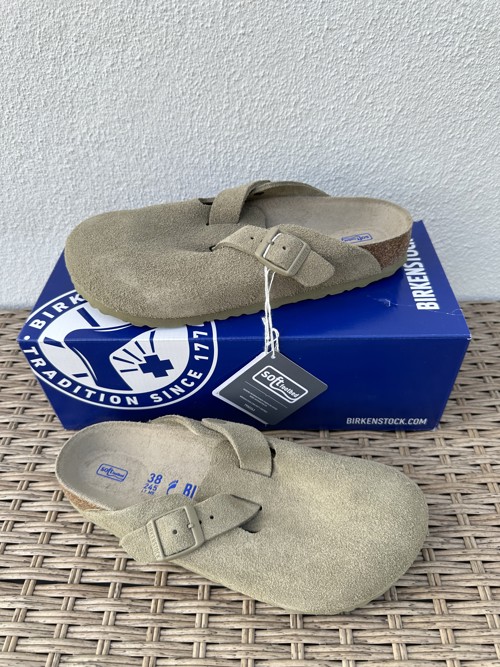 Birkenstock Boston Suede Faded Khaki