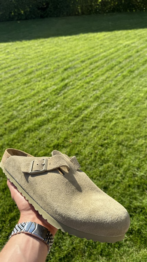 Birkenstock Boston Suede Faded Khaki