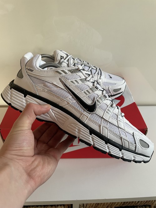 Nike P-6000 White Metallic Silver Black