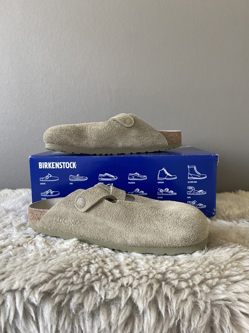 Birkenstock Boston Suede Faded Khaki