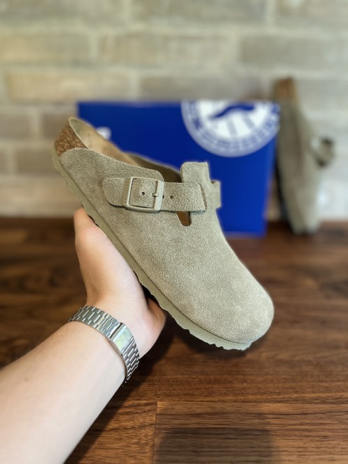 Birkenstock Boston Suede Faded Khaki