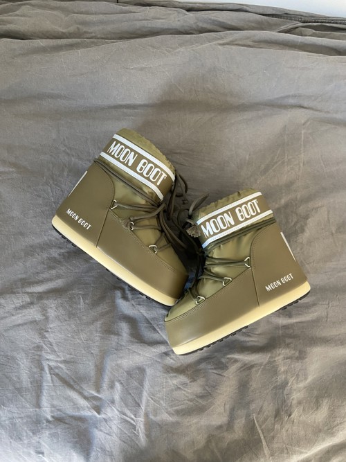 Moon Boot Low Boots Khaki Nylon