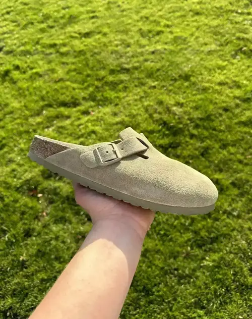 Birkenstock Boston Suede Faded Khaki