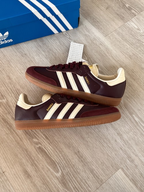 Adidas Samba OG Maroon / Cream White / Gold Metallic