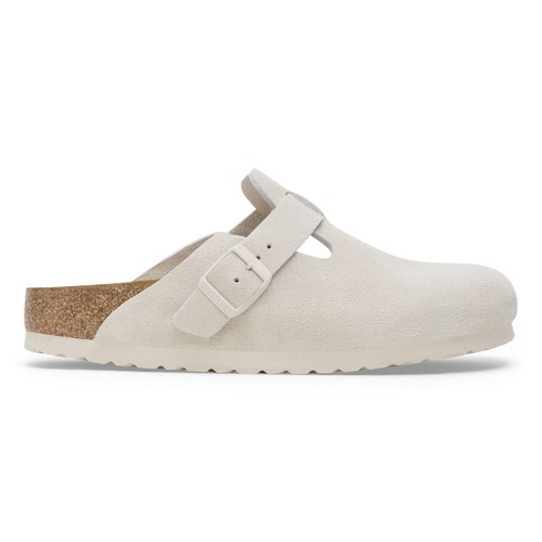 birkenstock boston Suede Antique White