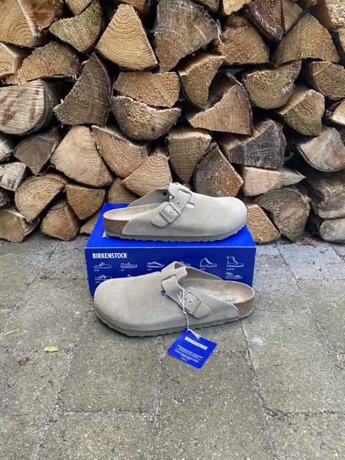 Birkenstock Boston Suede Faded Khaki