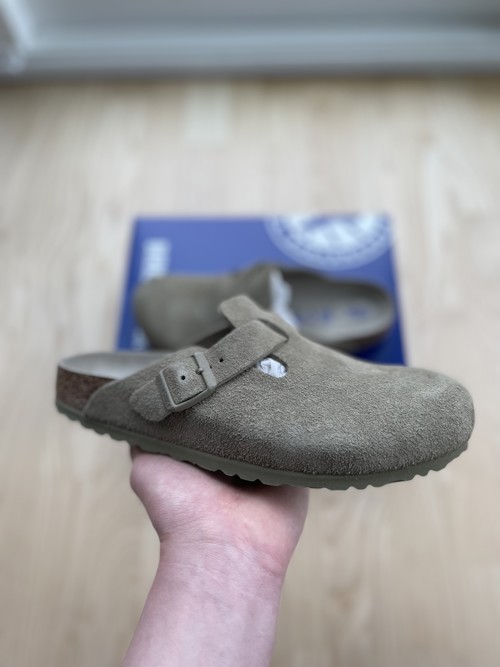 Birkenstock Boston Suede Faded Khaki