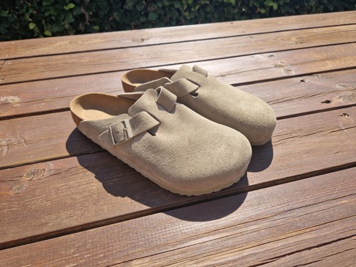 Birkenstock Boston Suede Faded Khaki