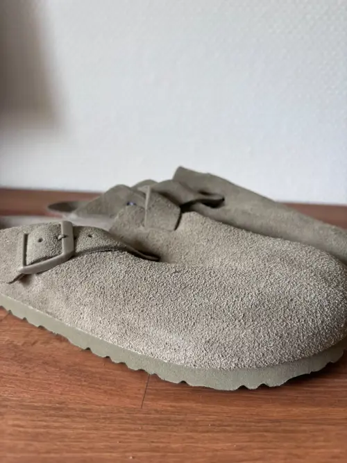 Birkenstock Boston Suede Faded Khaki