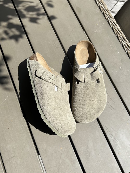 Birkenstock Boston Suede Faded Khaki