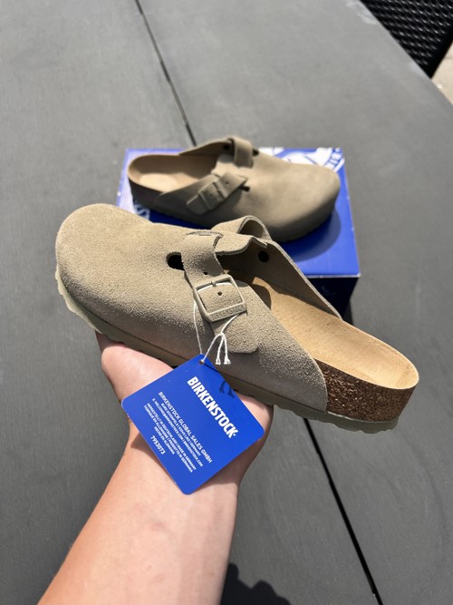 Birkenstock Boston Suede Faded Khaki