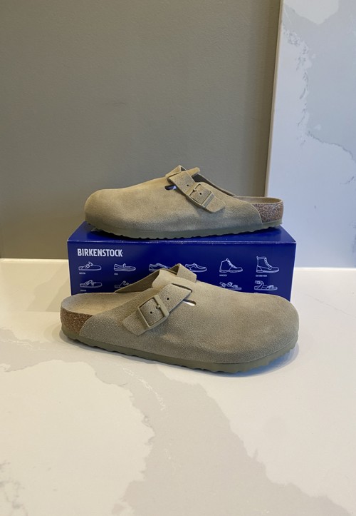 Birkenstock Boston Suede Faded Khaki