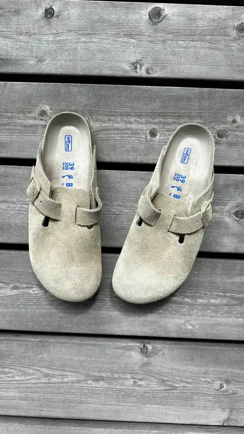 Birkenstock Boston Suede Faded Khaki