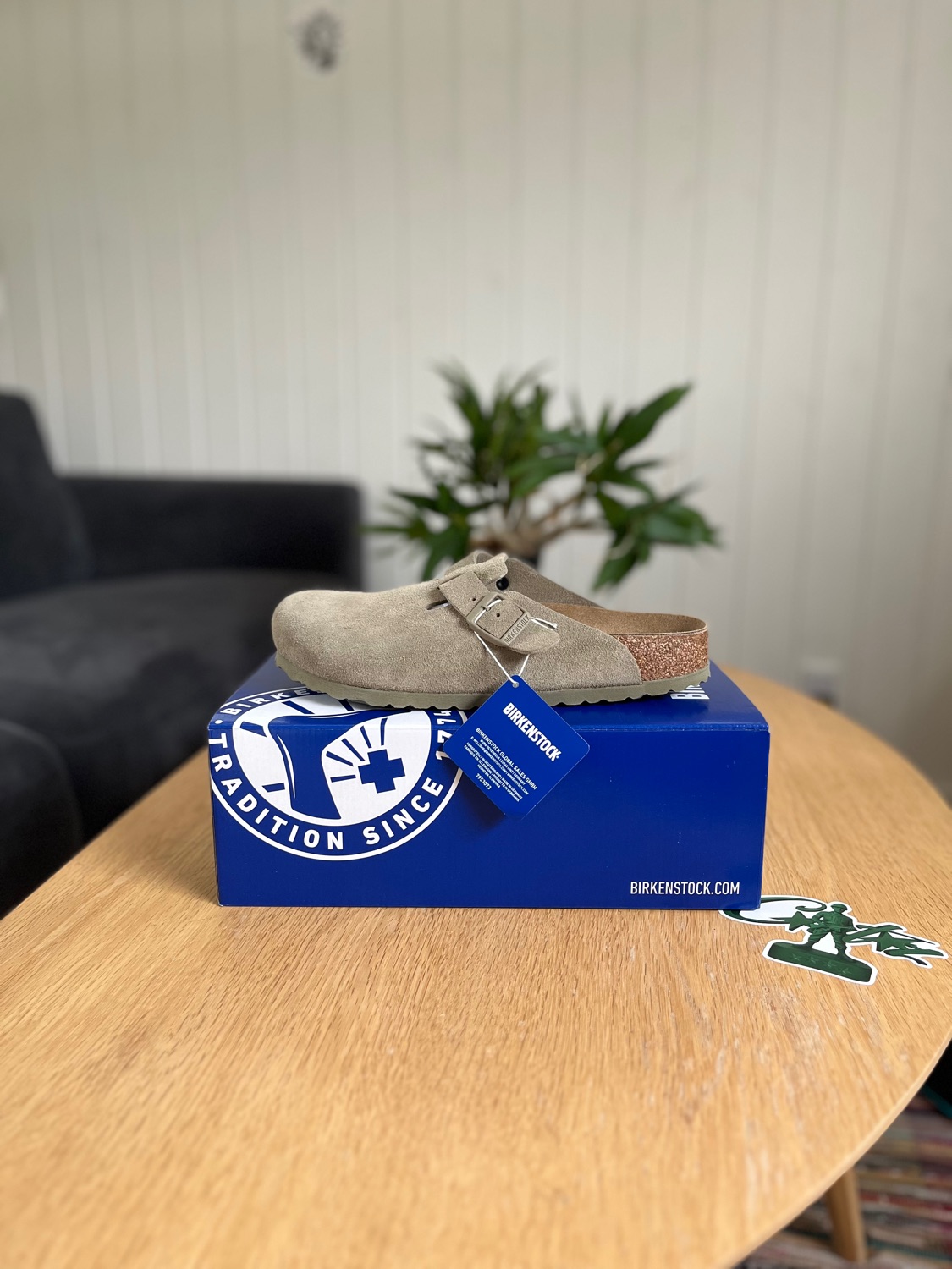 Birkenstock Boston Suede Faded Khaki