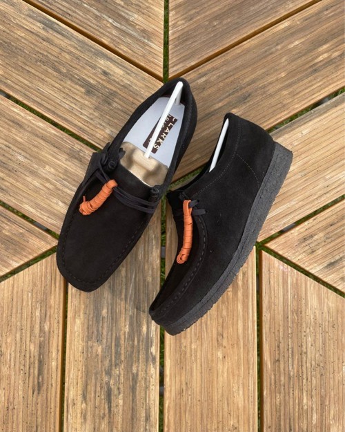 Clarks Wallabee Black Suede