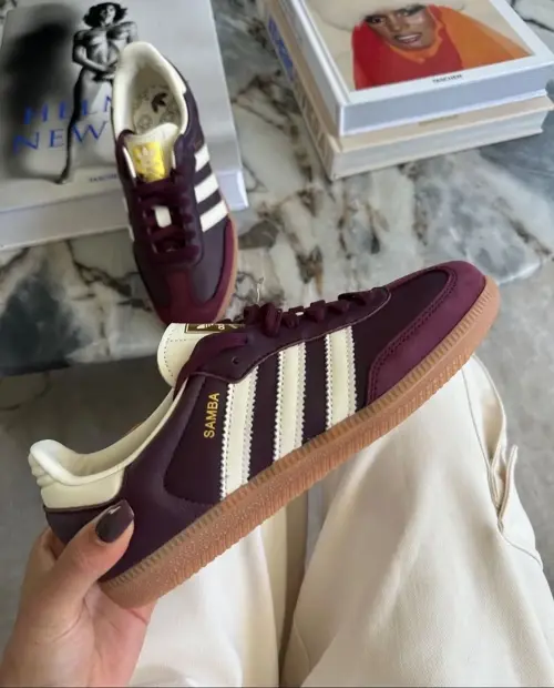 Adidas Samba OG Maroon / Cream White / Gold Metallic